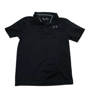 Under Armour Youth Heatgear Loose Polo Shirt Textured Black